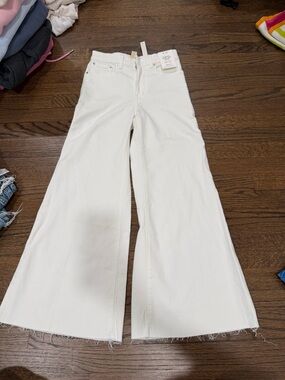 Madewell White High-Rise Wide-Leg Jeans